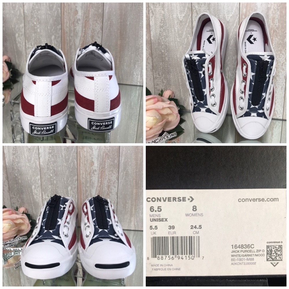 Converse Jack Purcell Zip OX Canvas White Garnet W - Picture 8 of 8